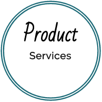 A circle with the words product services in it.